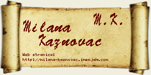 Milana Kaznovac vizit kartica